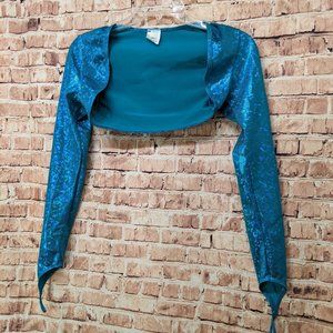 Body Wrappers Blue/Green Dancewear Top Size Medium